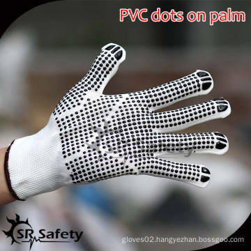 SRSAFETY 13G String knitted nylon gloves with pvc dot gloves